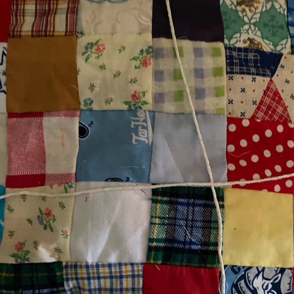 Handmade quilt top.   Squares are 1-1/2” sq.  Top is ready to quilt